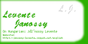 levente janossy business card